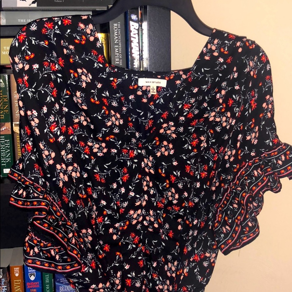 Max Studio Tie Waist Floral Dress Size Large